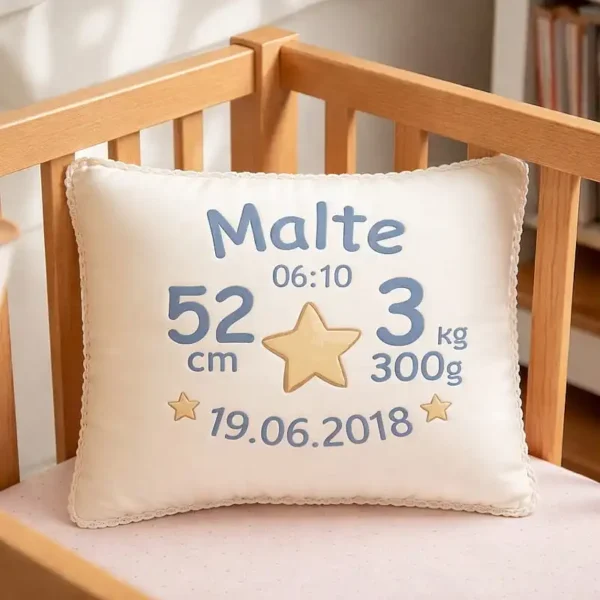 Personalisiertes Geburtskissen mit Namen